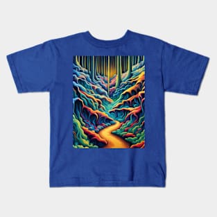 Path Through Swirling Forest Kids T-Shirt